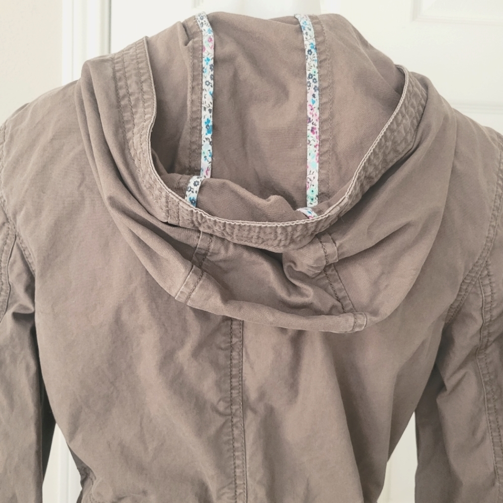 Old Navy Hooded Field Barn Jacket M Acorn EUC Long 100% Cotton - Picture 10 of 16
